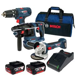 Zestaw GBH 18V-22 + GSR 180-LI + GWS 180-LI BOSCH 2x5,0Ah + TORBA