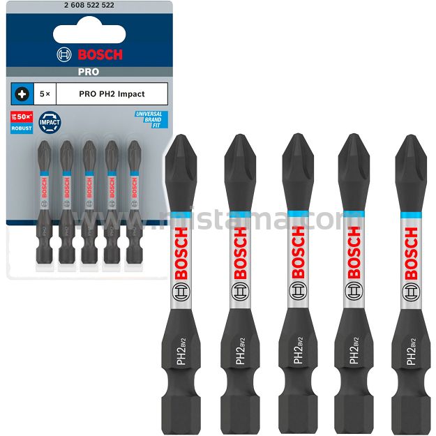 Klinga bit PH2 55 mm IMPACT BOSCH PRO zestaw 5 szt.
