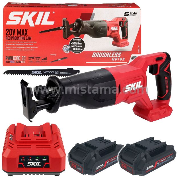 Piła szablasta 210mm 20V 3471 SKIL BEZSZCZOTKOWA 2x2,0Ah
