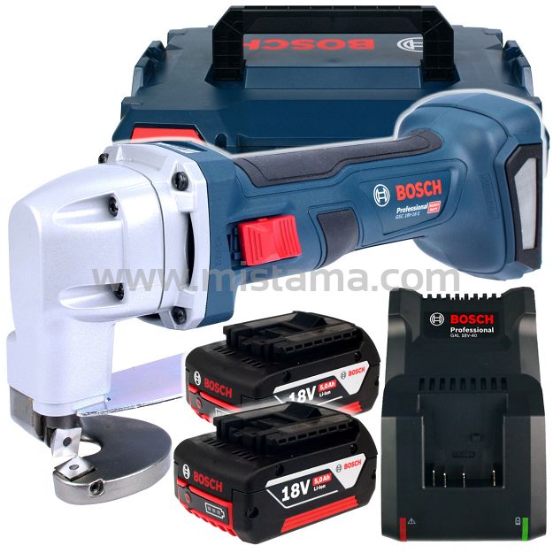 Nożyce do blachy GSC 18V-16 E BOSCH L-BOXX 2x5,0Ah