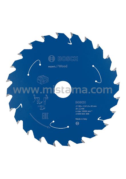 Tarcza pilarska 136/20mm Expert for Wood BOSCH (24 zęby) do pilarek aku