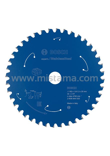 Tarcza pilarska 160/20mm Expert for Stainless Steel BOSCH (40 zębów) do pilarek aku