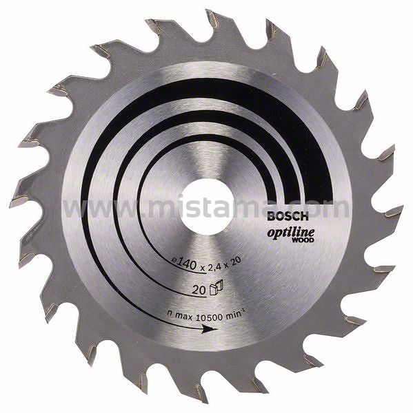 Tarcza pilarska 140/20mm Optiline Wood BOSCH (20 zębów)