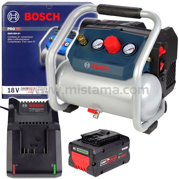 Kompresor bezolejowy 8 bar GKO 18V-51 BOSCH 1x8,0Ah