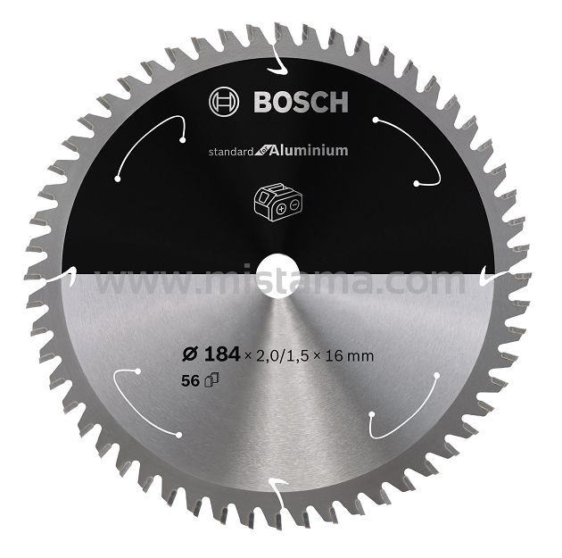 Tarcza pilarska 184/16mm Standard for Aluminium BOSCH (56 zębów) do pilarek aku