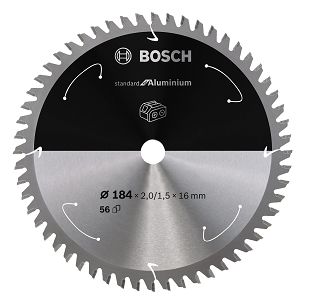 Tarcza pilarska 184/16mm Standard for Aluminium BOSCH (56 zębów) do pilarek aku