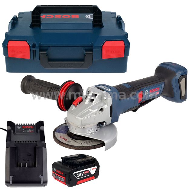 Szlifierka kątowa GWS 18V-11 PS BOSCH L-BOXX 1x5,0Ah z obrotową rękojeścią