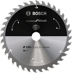 Tarcza pilarska 165/20mm Standard for Wood BOSCH (36 zębów) do pilarek aku