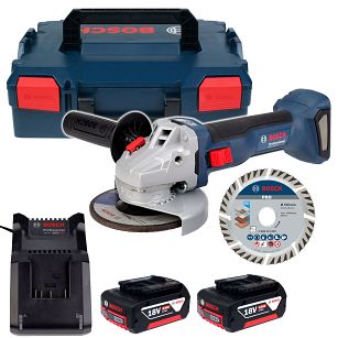 Szlifierka kątowa 125mm GWS 18V-8 BOSCH 2x5,0Ah L-BOXX + tarcza diamentowa