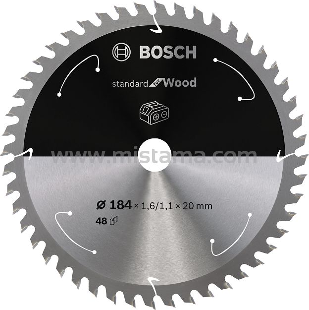 Tarcza pilarska 184/20mm Standard for Wood BOSCH (48 zębów) do pilarek aku