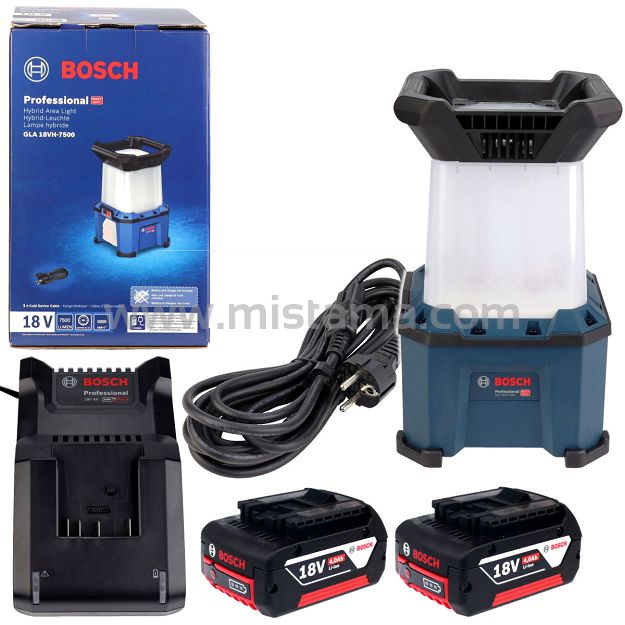 Lampa akumulatorowa 360° 18V 230V GLA 18VH-7500 BOSCH 2x4,0Ah