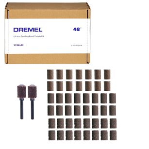 Zestaw 48 taśm szlifierskich 6,4mm DREMEL + 2 trzpienie