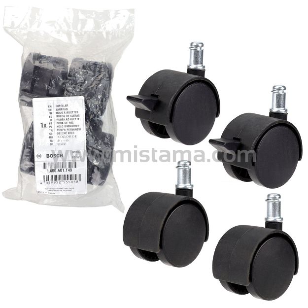 Komplet 4 kół do odkurzacza GAS 18V-10L BOSCH