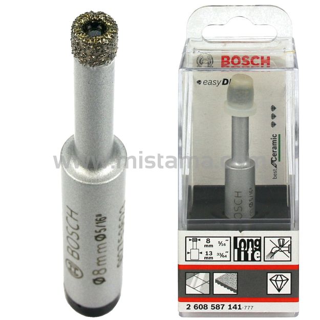 Wiertło diamentowe 8mm (na sucho) BOSCH do twardej ceramiki