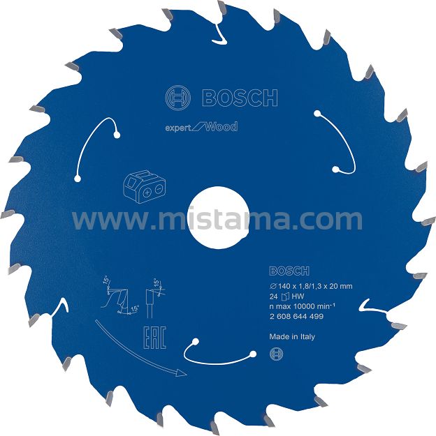 Tarcza pilarska 140/20mm Expert for Wood BOSCH (24 zęby) do pilarek aku