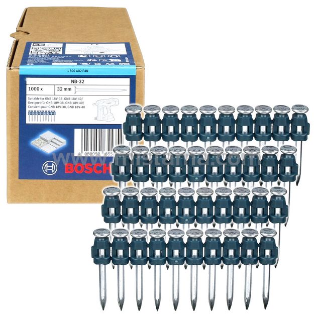 Gwoździe do betonu 32mm NB-32 BOSCH 1000 sztuk do osadzaka GNB 18V-38