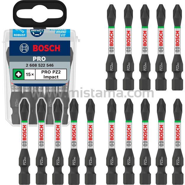 Klinga bit PZ2 55 mm IMPACT BOSCH PRO zestaw 15 szt.