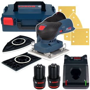 Szlifierka oscylacyjna GSS 12V-13 BOSCH L-BOXX 2x2,0Ah + 3 talerze