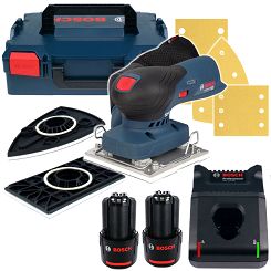 Szlifierka oscylacyjna GSS 12V-13 BOSCH L-BOXX 2x2,0Ah + 3 talerze