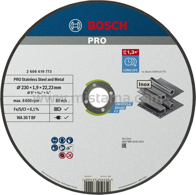 Tarcza korundowa 230/1,9mm PRO BOSCH (do cięcia stali INOX)