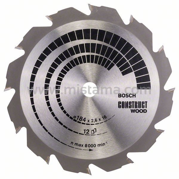 Tarcza pilarska 184/16mm Construct Wood BOSCH (12 zębów)