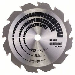 Tarcza pilarska 184/16mm Construct Wood BOSCH (12 zębów)