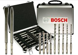 Zestaw 11 wierteł i dłut SDS-Plus BOSCH + walizka