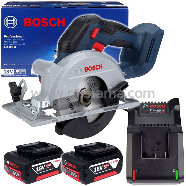 Pilarka tarczowa 51mm GKS 18V-51 BOSCH BEZSZCZOTKOWA 2x5,0Ah