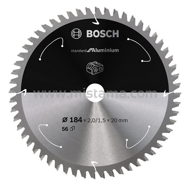 Tarcza pilarska 184/20mm Standard for Aluminium BOSCH (56 zębów) do pilarek aku