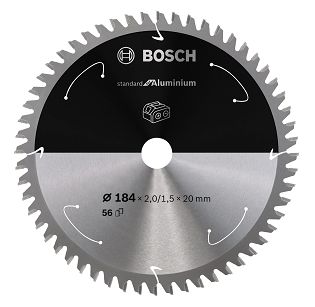 Tarcza pilarska 184/20mm Standard for Aluminium BOSCH (56 zębów) do pilarek aku