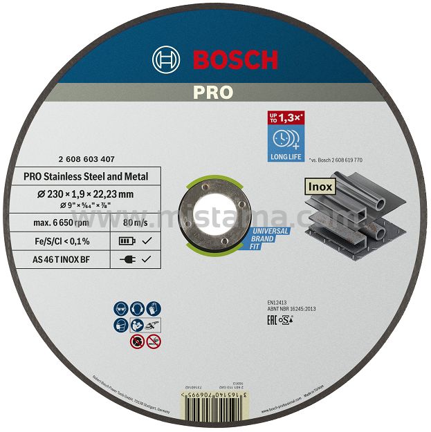 Tarcza korundowa 230/1,9mm PRO BOSCH (do cięcia stali INOX)