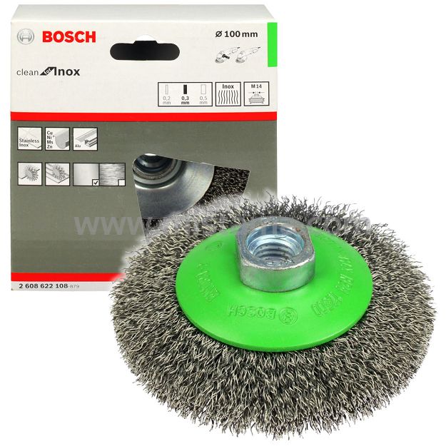 Szczotka druciana tarczowa 100mm BOSCH (gwint M14)