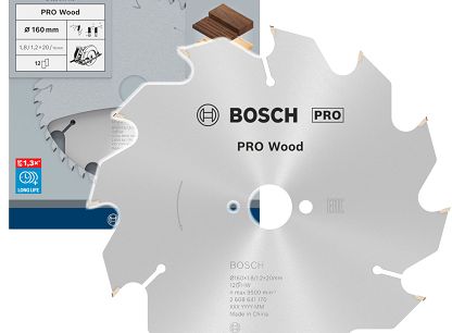 Tarcza widiowa do drewna 160/20mm BOSCH PRO (12 zębów)
