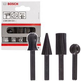 BOSCH zestaw 4 frezów tarników 13 mm chwyt 6 mm do drewna metalu aluminium