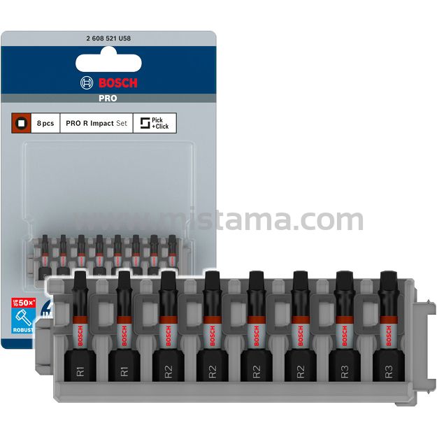 Bit Robertson R1 R2 R3 25 mm IMPACT BOSCH PRO zestaw 8 szt.