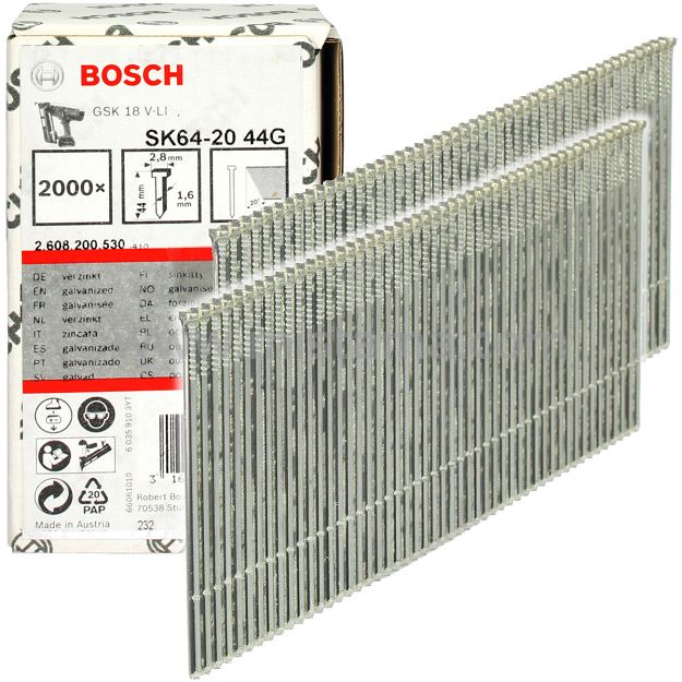 Gwoździe stolarskie 44mm typ SK64-20 44G do GNH 18V-64 BOSCH