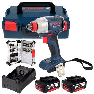 Klucz udarowy 285 Nm GDX 18V-285 BOSCH 2x5,0Ah L-BOXX + zestaw bitów 31szt.