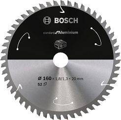 Tarcza pilarska 160/20mm Standard for Aluminium BOSCH (52 zęby) do pilarek aku