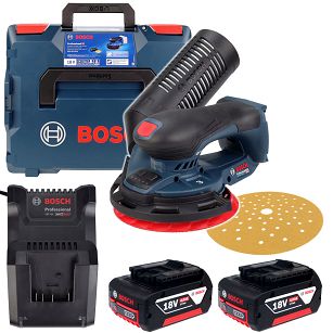 Szlifierka mimośrodowa akumulatorowa GEX 18V-150-3 BOSCH L-BOXX 2x4,0Ah