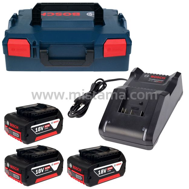 Zestaw 3 akumulatorów 18V Li-Ion 5,0Ah + ładowarka GAL 18V-40 BOSCH