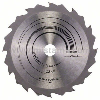 Tarcza pilarska 165/20mm Speedline Wood BOSCH (12 zębów)