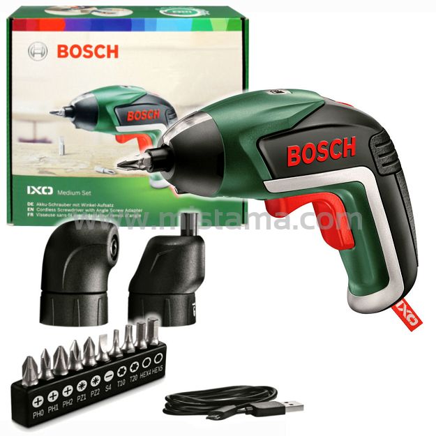 Wkrętarka IXO V BOSCH + 10 bitów + mimośród + adapter kątowy