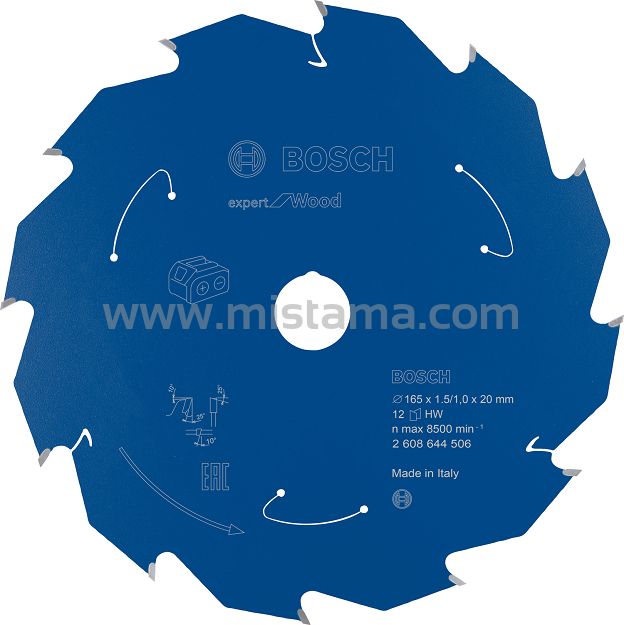 Tarcza pilarska 165/20mm Expert for Wood BOSCH (12 zębów) do pilarek aku