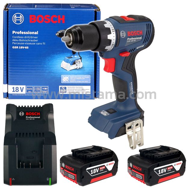 Wkrętarka 63Nm GSR 18V-65 BOSCH 2x5,0Ah