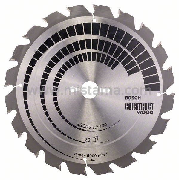 Tarcza pilarska 300/30mm Construct Wood BOSCH (20 zębów)