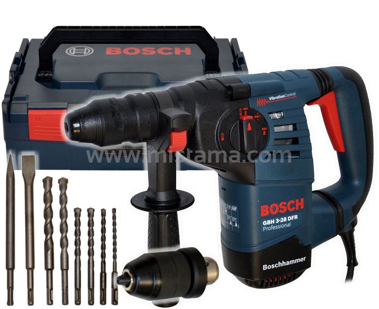 Młotowiertarka GBH 3-28 DFR BOSCH L-BOXX + 8 wierteł i dłut