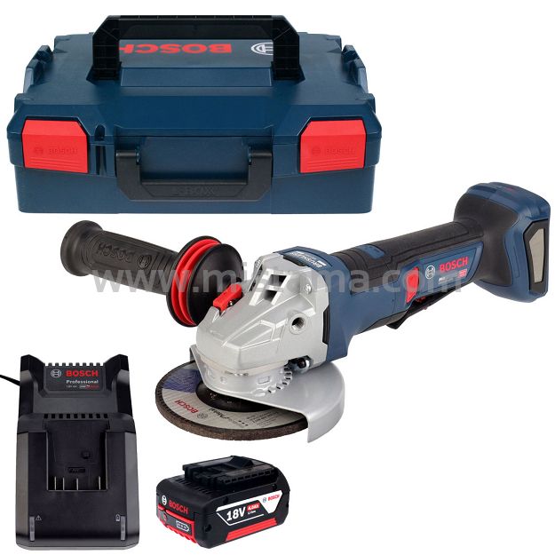 Szlifierka kątowa GWS 18V-11 PS BOSCH L-BOXX 1x4,0Ah z obrotową rękojeścią