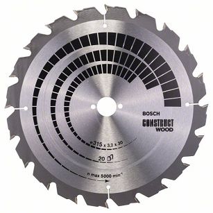 Tarcza pilarska 315/30mm Construct Wood BOSCH (20 zębów)