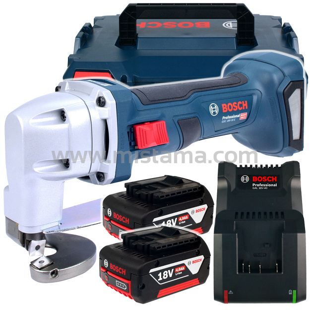 Nożyce do blachy GSC 18V-16 E BOSCH L-BOXX 2x4,0Ah