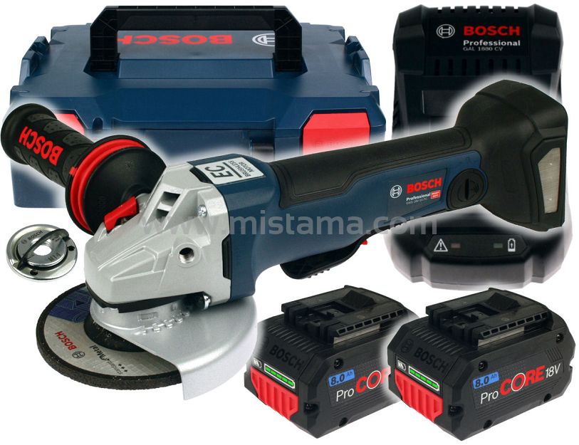 Szlifierka kątowa GWS 18V-10 PC BOSCH 2x8,0Ah L-BOXX